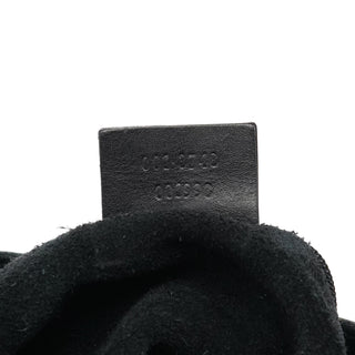 Gucci 001 3743 Black GG Suede Drawstring Shoulder Bag