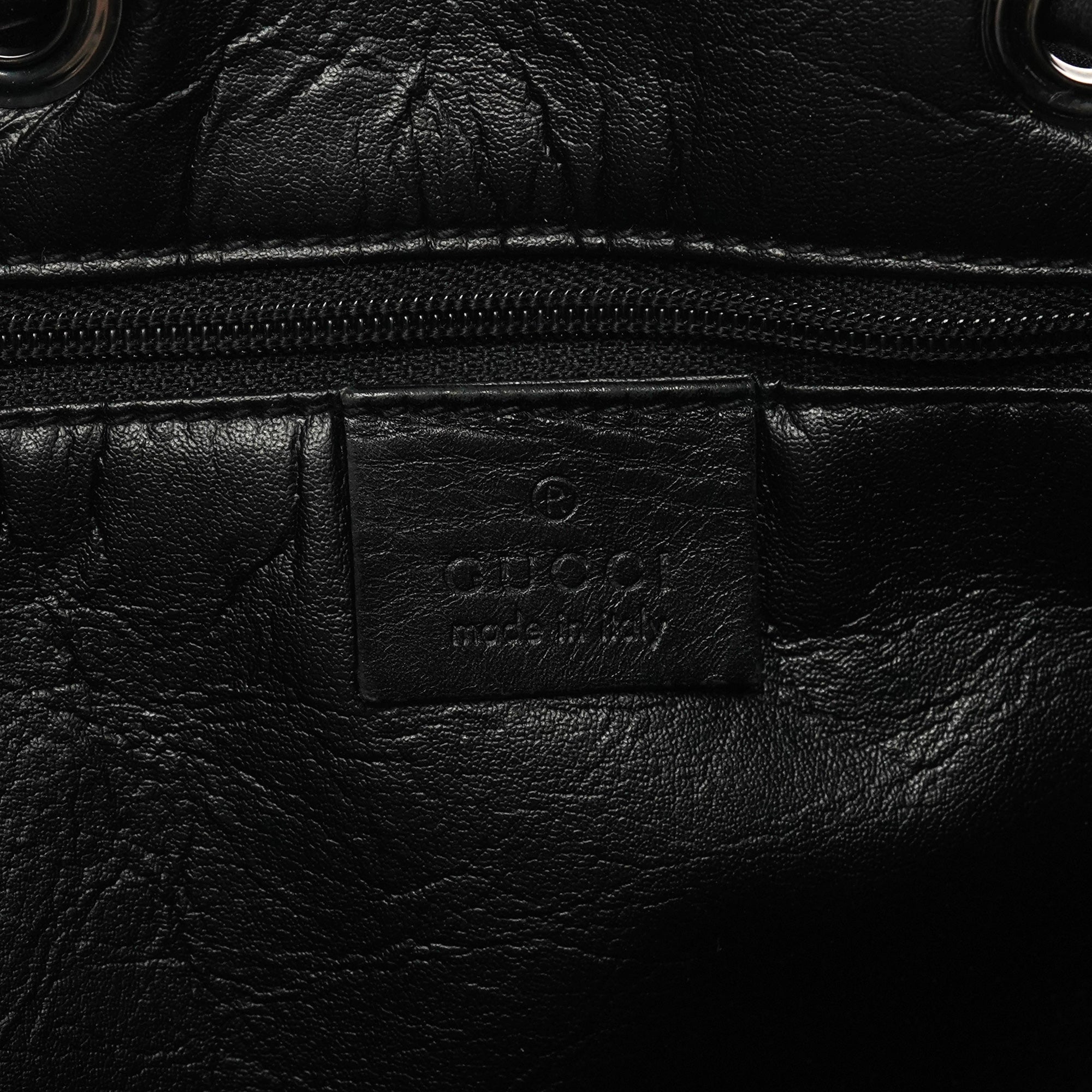 Gucci 001 3746 Anthracite GG Canvas Drawstring Shoulder Bag