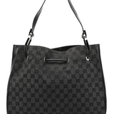 Gucci 001 3746 Anthracite GG Canvas Drawstring Shoulder Bag