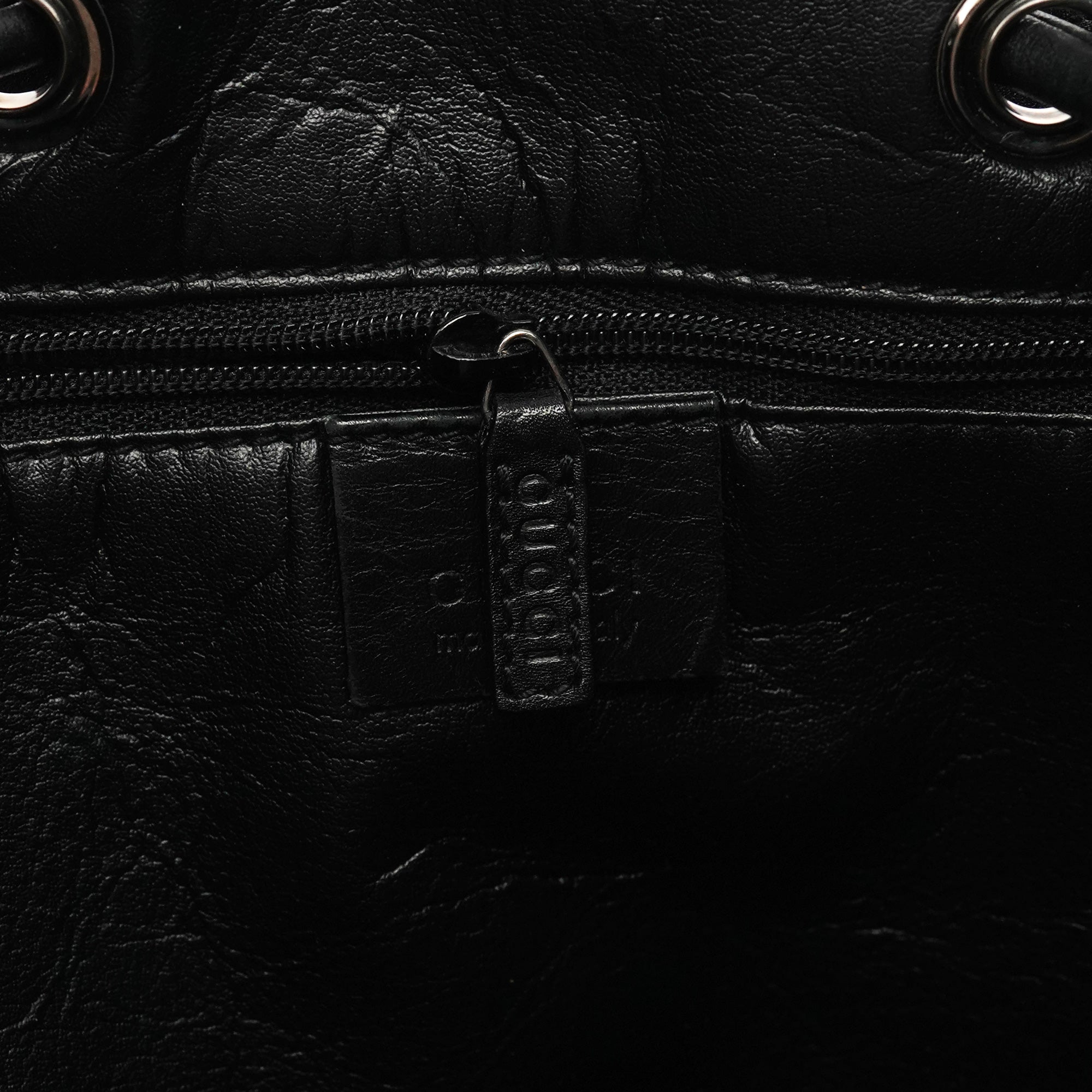 Gucci 001 3746 Anthracite GG Canvas Drawstring Shoulder Bag