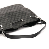 Gucci 001 3746 Anthracite GG Canvas Drawstring Shoulder Bag