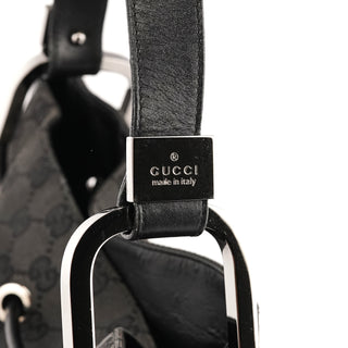 Gucci 001 3746 Anthracite GG Canvas Drawstring Shoulder Bag