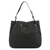 Gucci 001 3746 Anthracite GG Canvas Drawstring Shoulder Bag