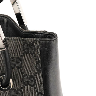 Gucci 001 3746 Anthracite GG Canvas Drawstring Shoulder Bag