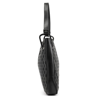 Gucci 001 3746 Anthracite GG Canvas Drawstring Shoulder Bag