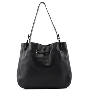 Gucci 001 3748 Black Calfskin Drawstring Shoulder Bag