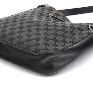 Gucci 001 3748 Black GG Drawstring Shoulder Bag