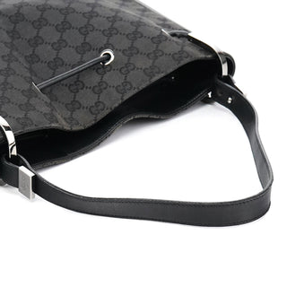 Gucci 001 3748 Black GG Drawstring Shoulder Bag