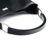 Gucci 001 3752 Black Pebbled Leather Plastic Handle Bag