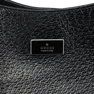Gucci 001 3752 Black Pebbled Leather Plastic Handle Bag