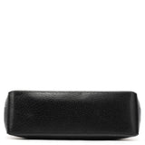 Gucci 001 3752 Black Pebbled Leather Plastic Handle Bag