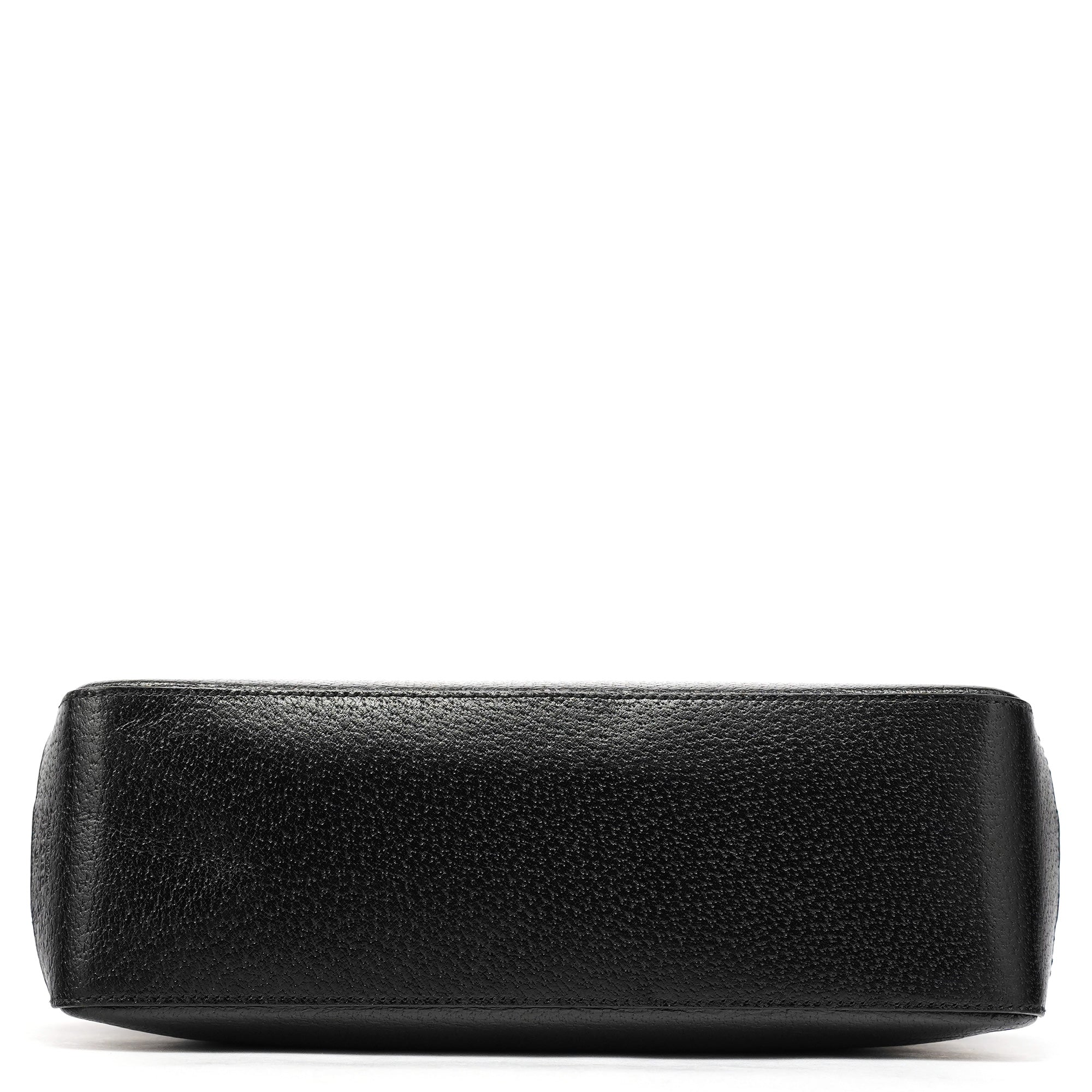 Gucci 001 3752 Black Pebbled Leather Plastic Handle Bag