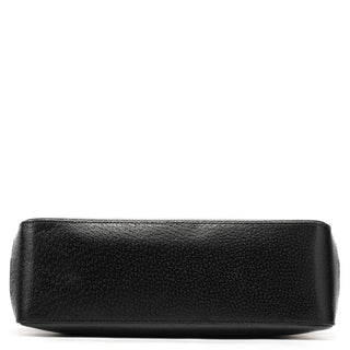 Gucci 001 3752 Black Pebbled Leather Plastic Handle Bag