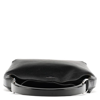 Gucci 001 3752 Black Pebbled Leather Plastic Handle Bag