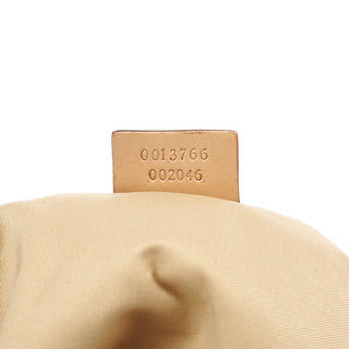 Gucci 001 3766 Beige GG Tan Leather Shoulder Bag