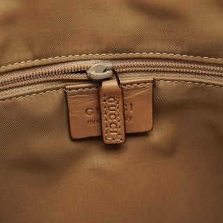 Gucci 001 3766 Beige GG Tan Leather Shoulder Bag