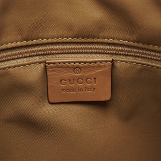 Gucci 001 3766 Beige GG Tan Leather Shoulder Bag