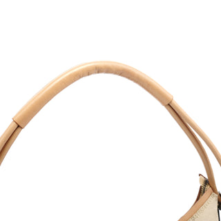 Gucci 001 3766 Beige GG Tan Leather Shoulder Bag