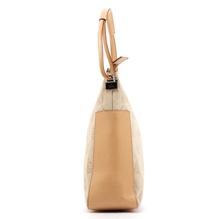 Gucci 001 3766 Beige GG Tan Leather Shoulder Bag