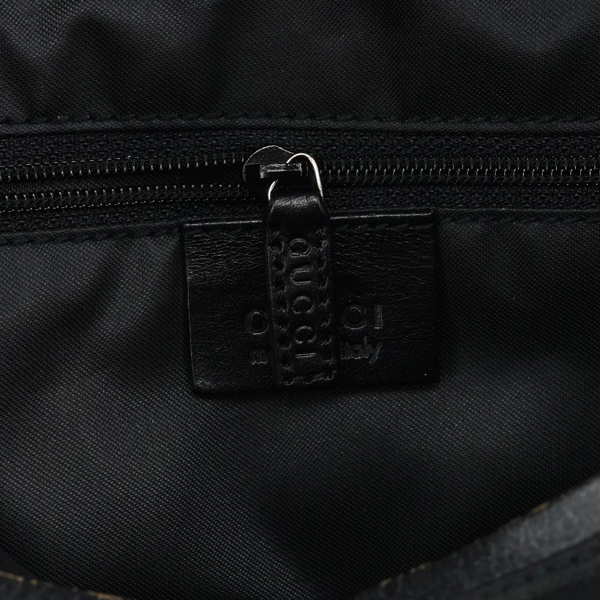 Gucci 001 3766 Sac porté épaule en toile GG et cuir noir