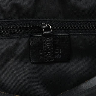 Gucci 001 3766 Black GG Leather Shoulder Bag
