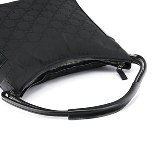 Gucci 001 3766 Black GG Leather Shoulder Bag