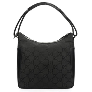 Gucci 001 3766 Black GG Leather Shoulder Bag