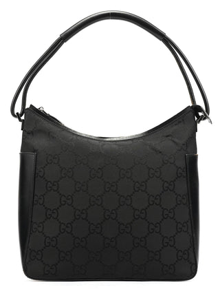 Gucci 001 3766 Black GG Leather Shoulder Bag