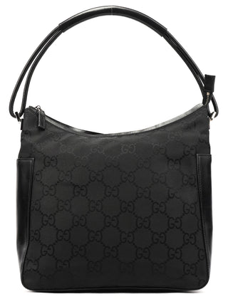 Gucci 001 3766 Black GG Nylon Hobo Shoulder Bag