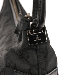 Gucci 001 3766 Black GG Nylon Hobo Shoulder Bag