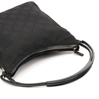 Gucci 001 3766 Black GG Nylon Hobo Shoulder Bag