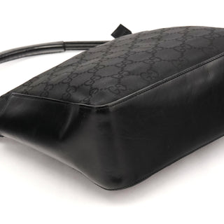 Gucci 001 3766 Black GG Nylon Hobo Shoulder Bag