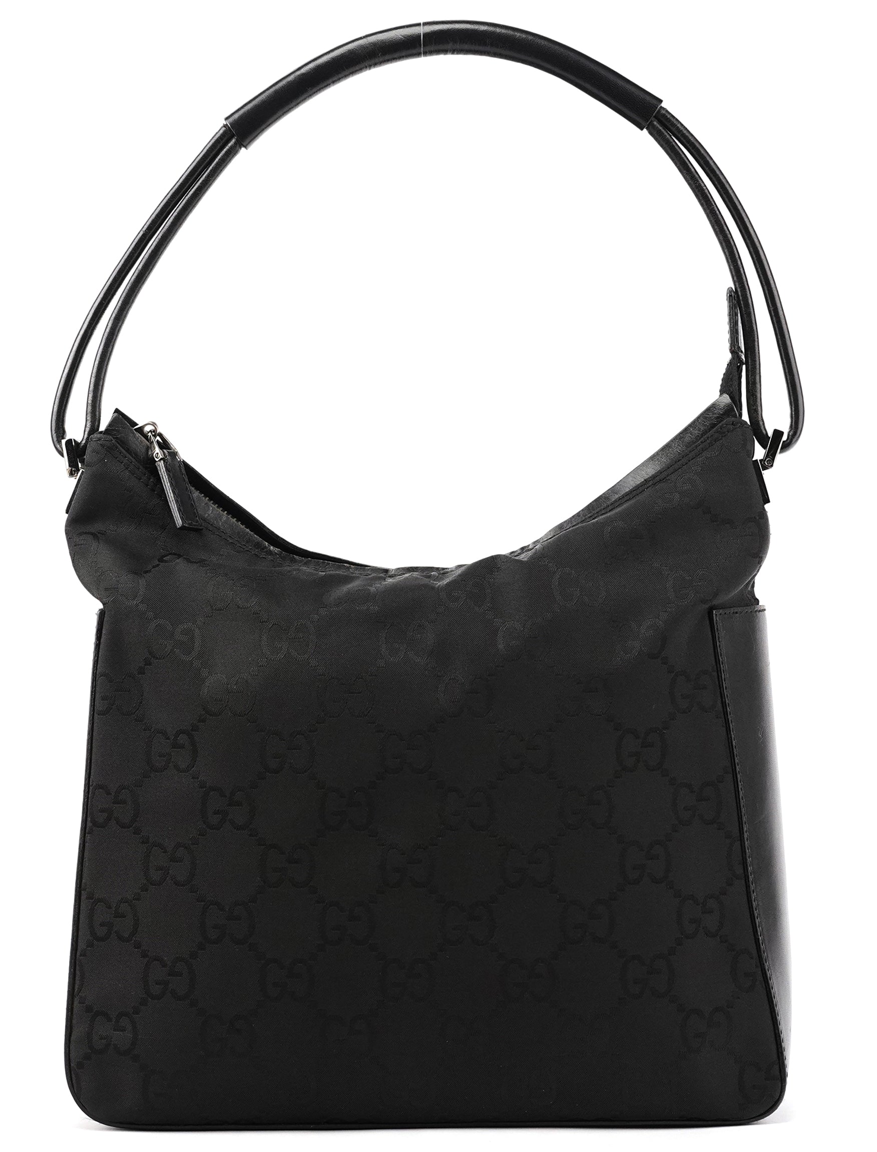 Gucci 001 3766 skuldertaske i sort GG nylon