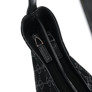 Gucci 001 3778 Black GG Suede Shoulder Bag