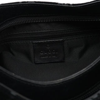 Gucci 001 3778 Black GG Suede Shoulder Bag