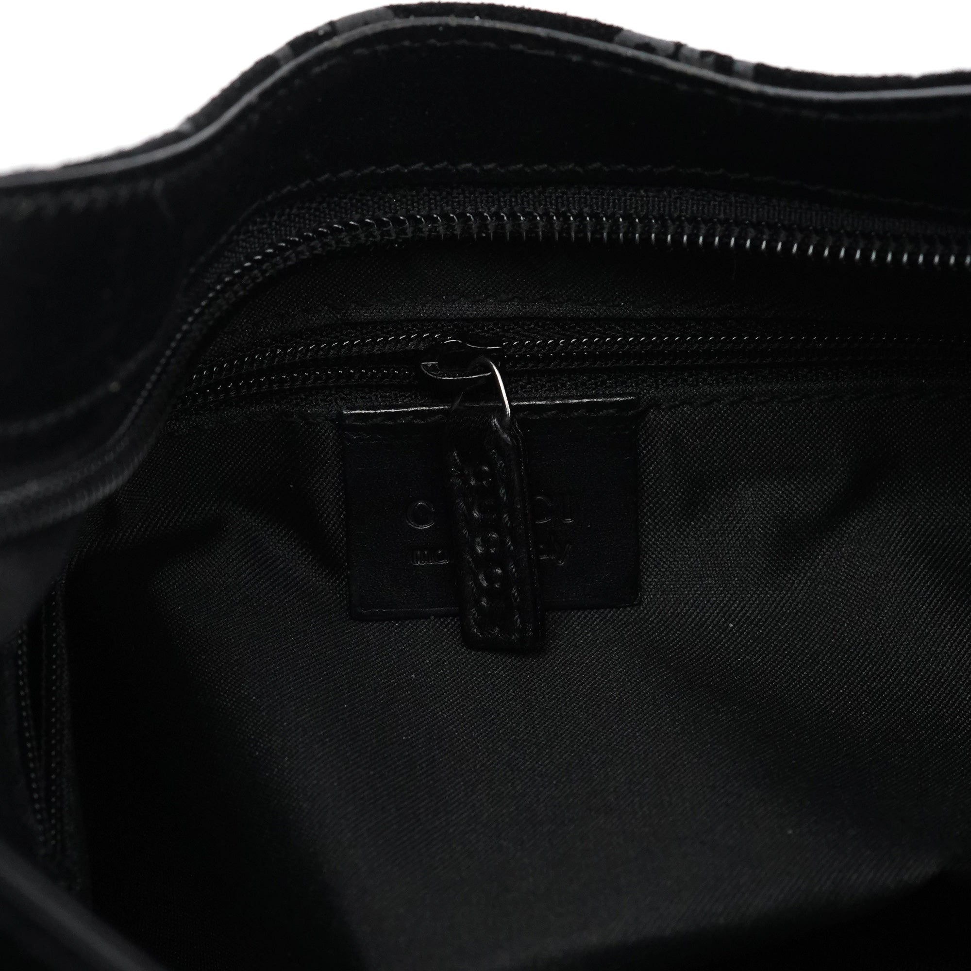 Gucci 001 3778 Sac porté épaule en daim GG noir