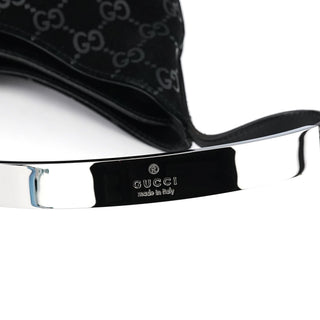 Gucci 001 3778 Black GG Suede Shoulder Bag