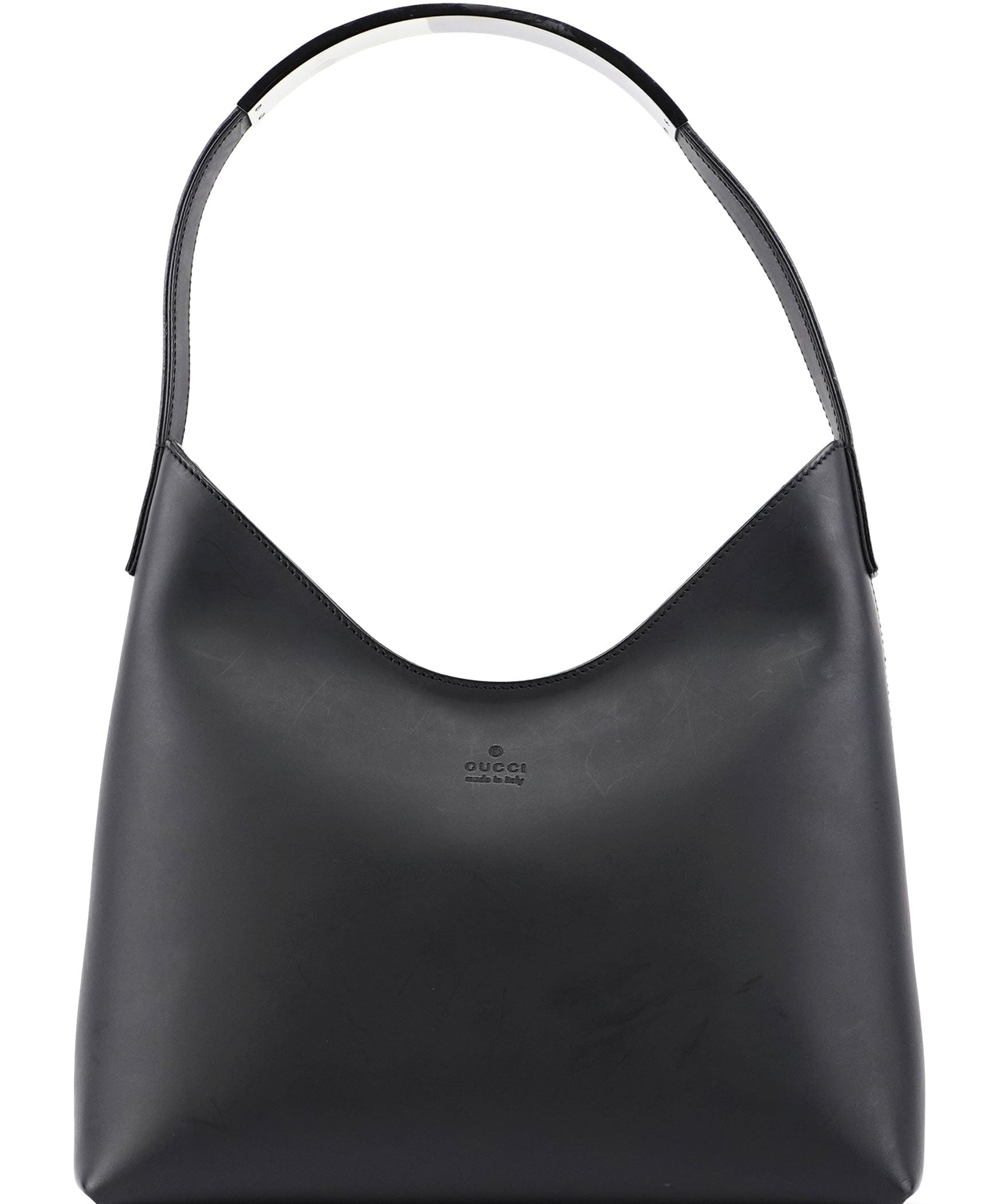 Gucci 001 3778 Black Leather Hobo Shoulder Bag