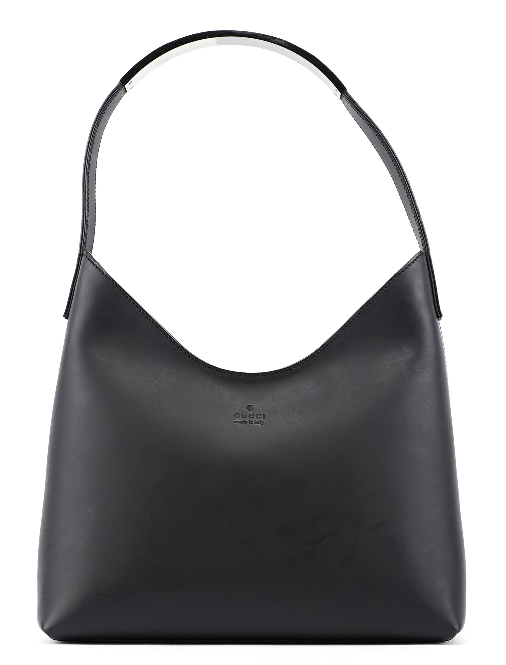 Gucci 001 3778 Black Leather Hobo Shoulder Bag