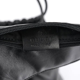 Gucci 001 3789 Black Calfskin Leather Pouch Bag
