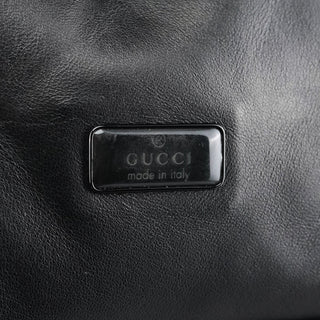 Gucci 001 3789 Black Calfskin Leather Pouch Bag