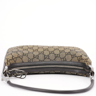 Gucci 001 3812 Brown Pleated GG Shoulder Bag