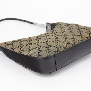 Gucci 001 3812 Brown Pleated GG Shoulder Bag