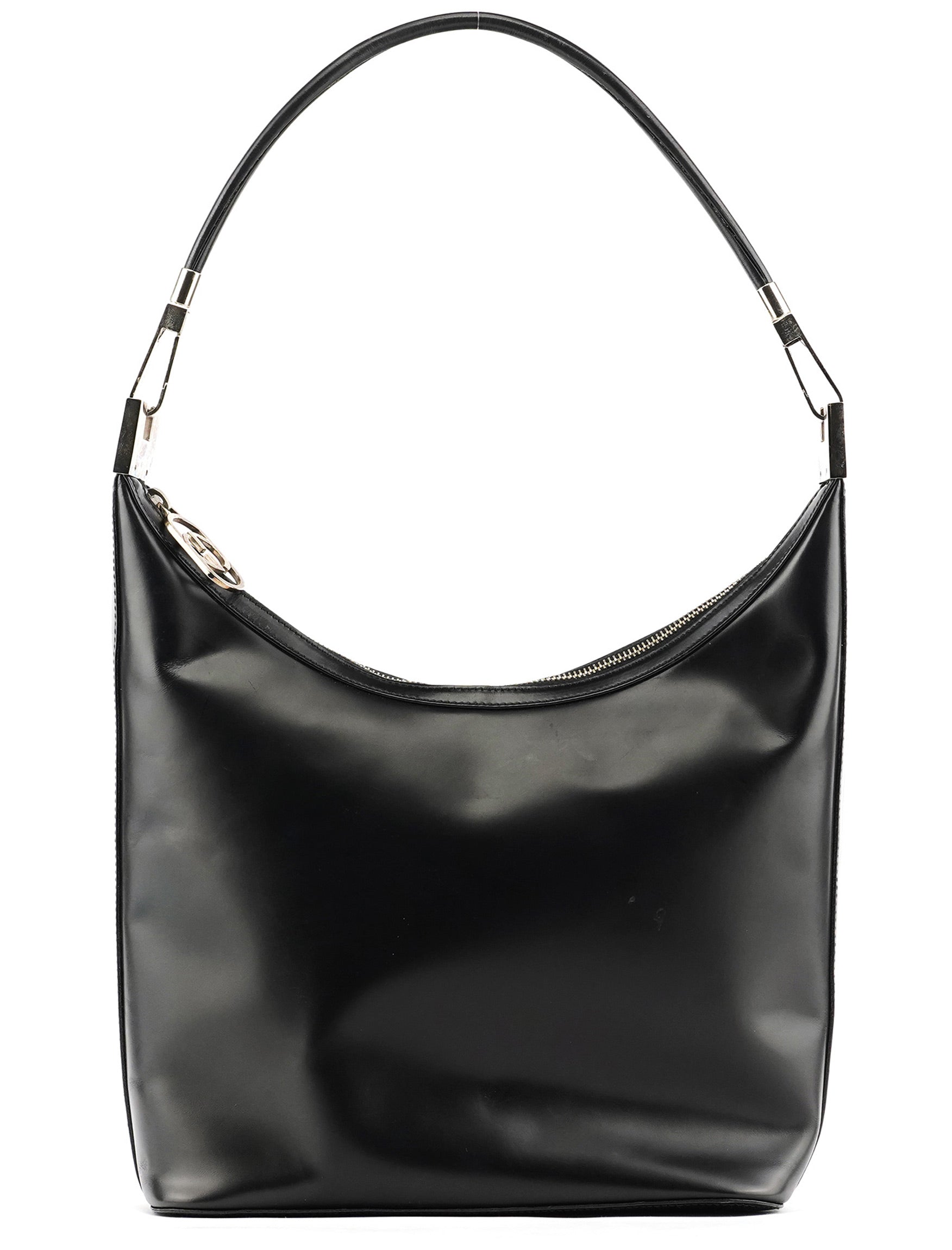 Gucci 001 3814 Borsa a spalla in pelle di vitello nera