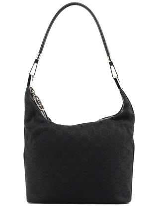 Gucci 001 3814 Black GG Hobo Shoulder Bag