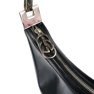 Gucci 001 3814 Black Leather Hobo Shoulder Bag