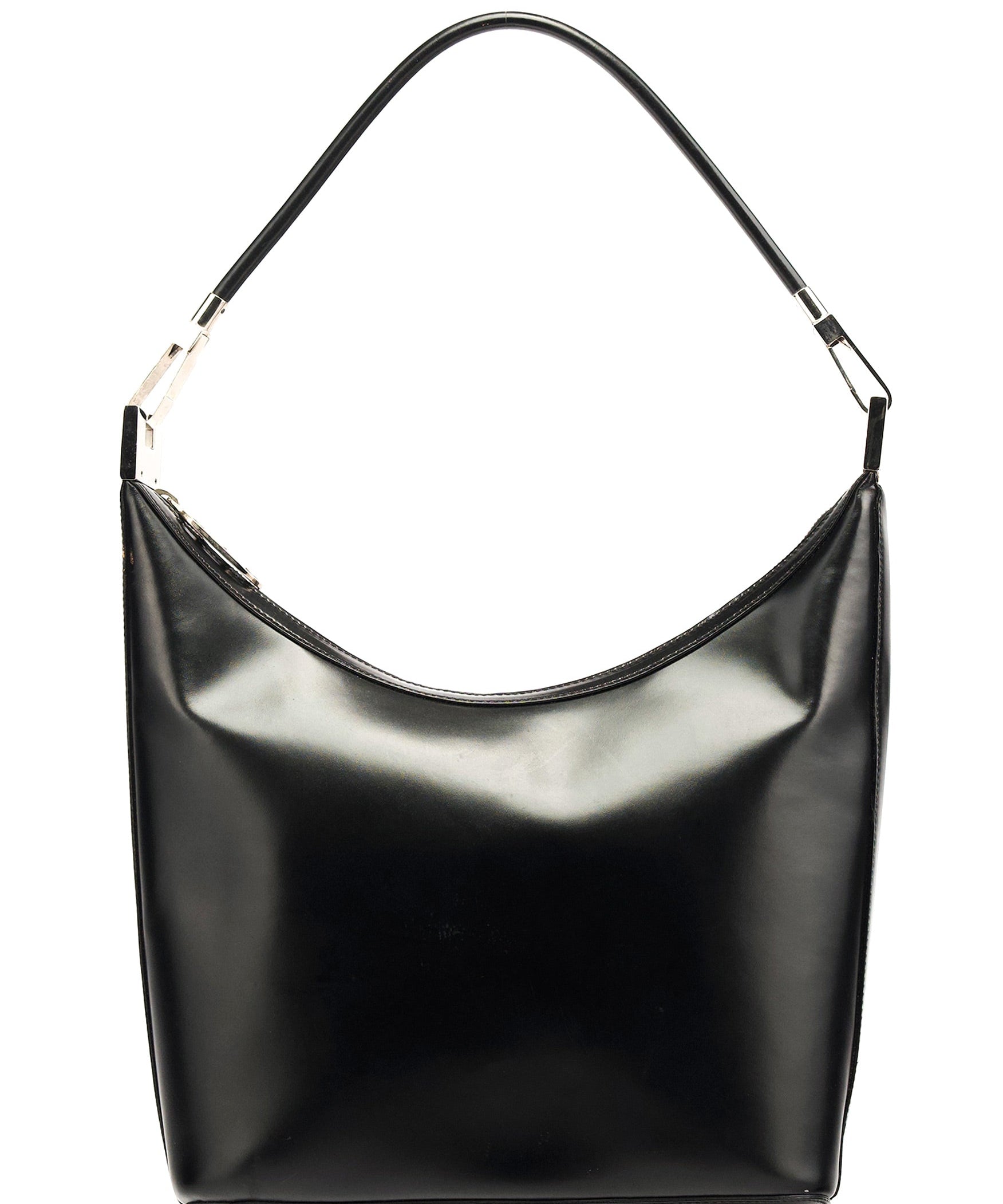 Gucci 001 3814 Torebka hobo na ramię z czarnej skóry