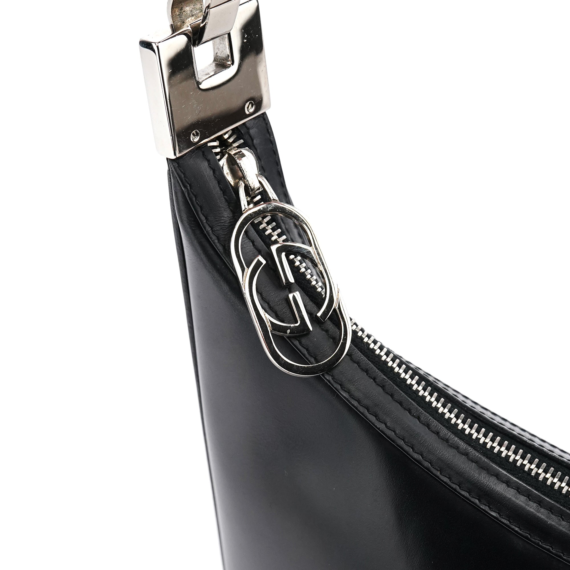 Gucci 001 3814 Sac hobo en cuir noir