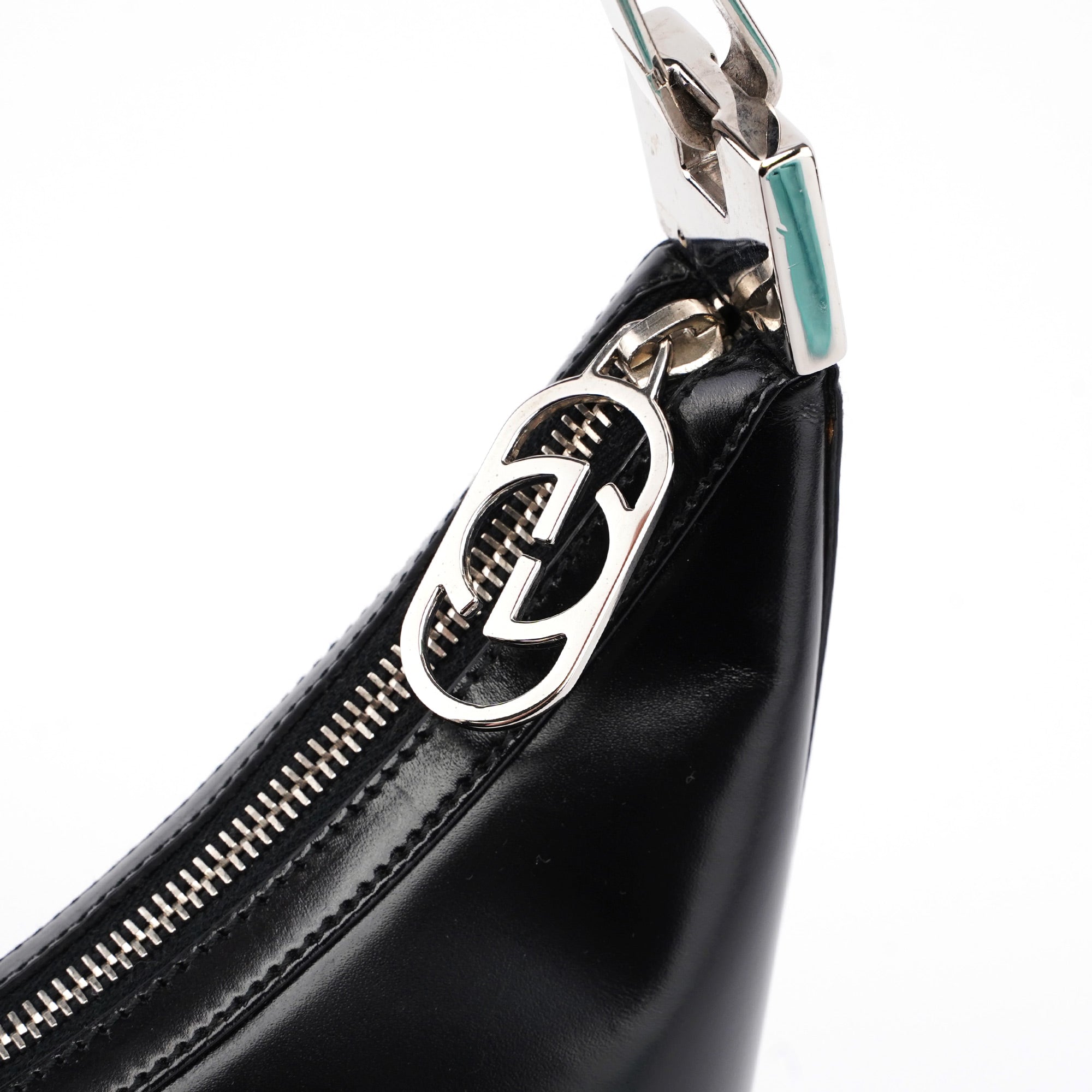 Gucci 001 3814 Black Leather Hobo Shoulder Bag