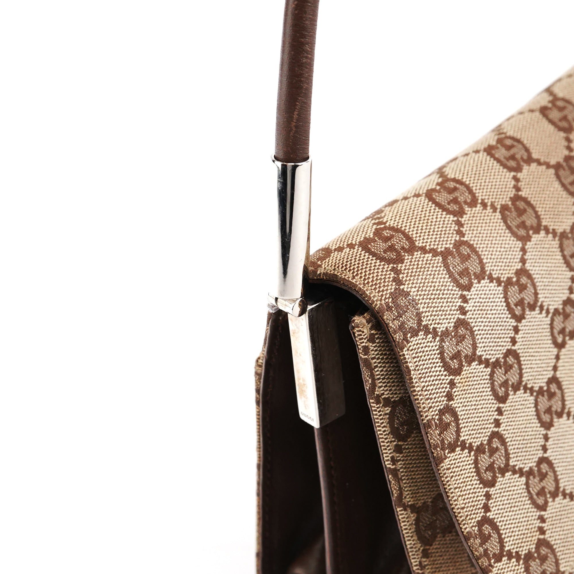 Gucci 001 3815 Sac porté épaule en toile GG beige et marron
